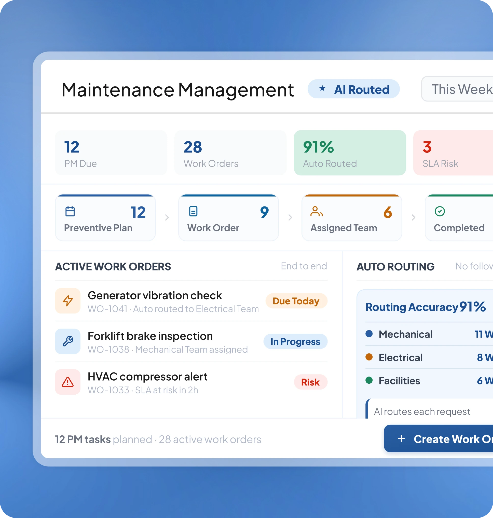 HashMicro maintenance management page