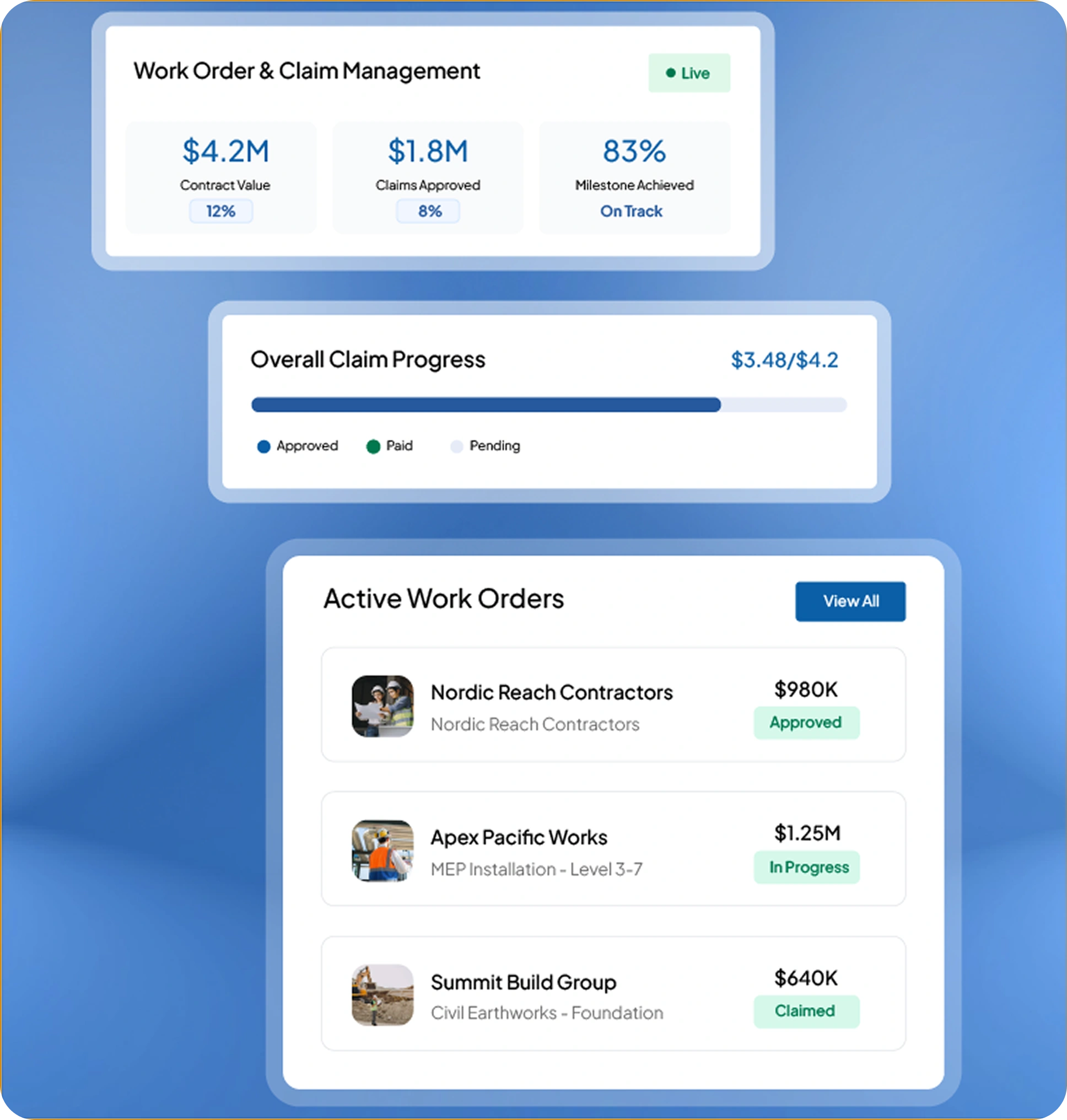 construction software feature page HashMicro for Subcontractors, Billing & Closeout