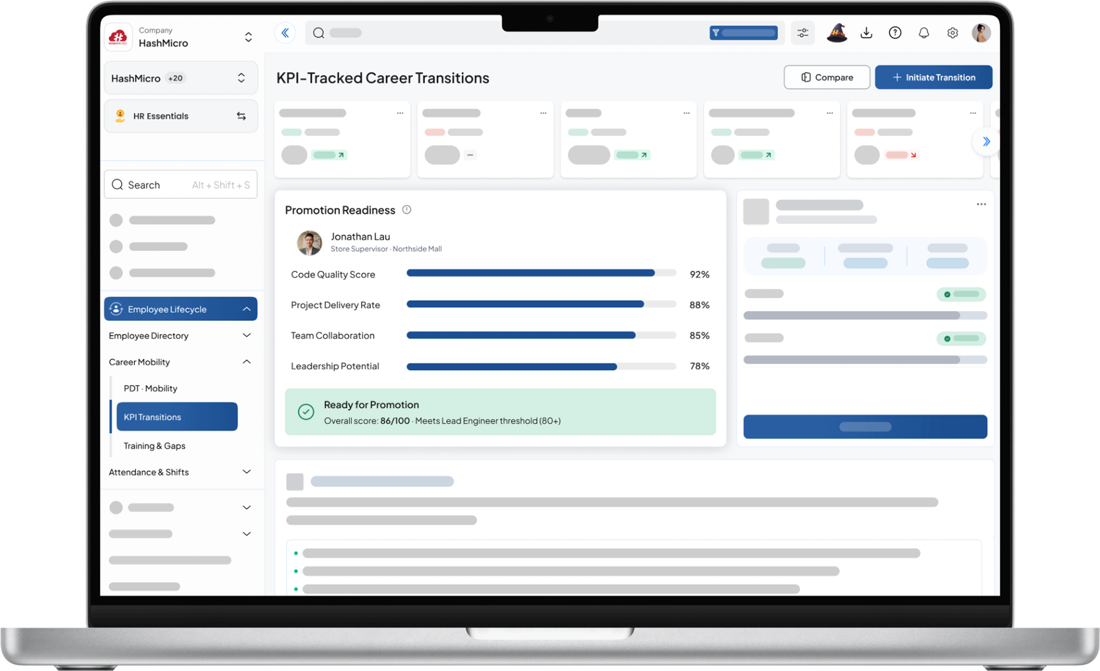 hr essential dashboard HashMicro for KPI-Tracked Career Transitions