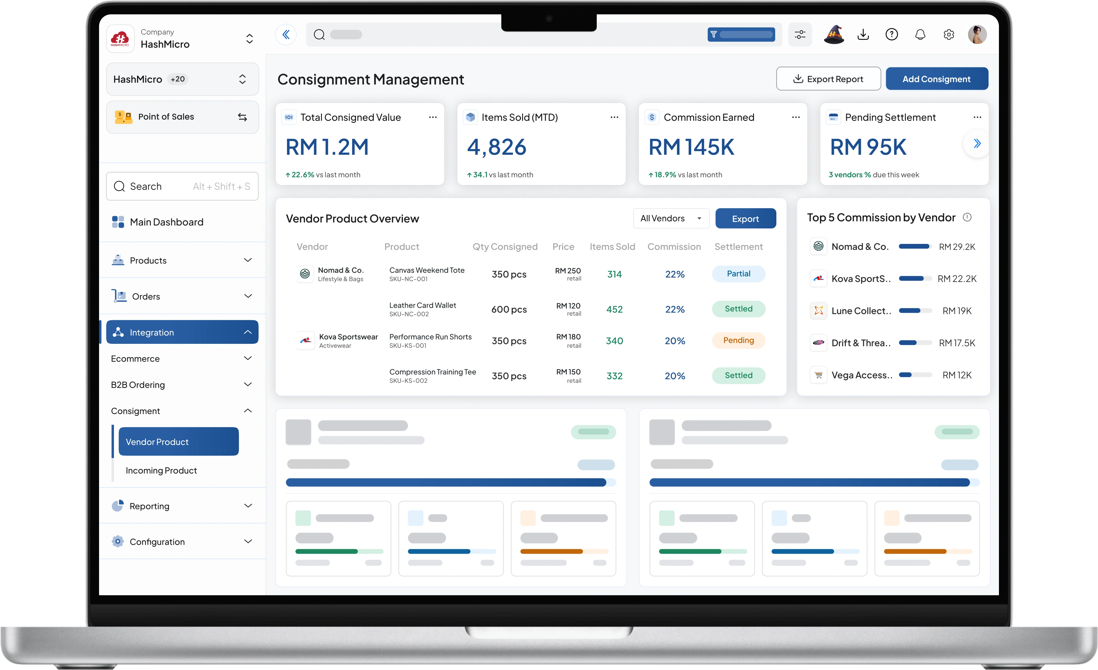 pos retail dashboard HashMicro for Consignment Management