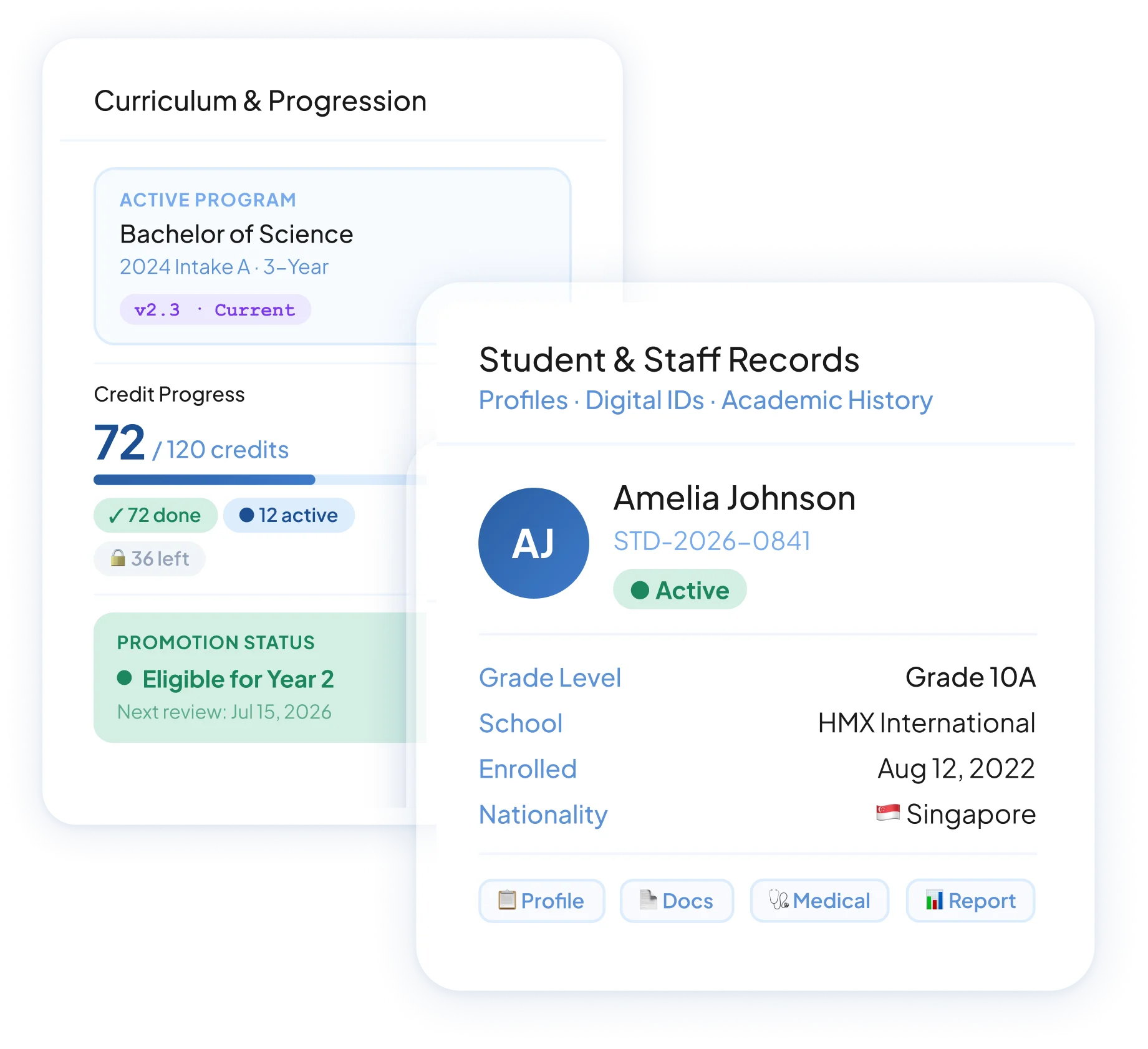 School Management dashboard preview