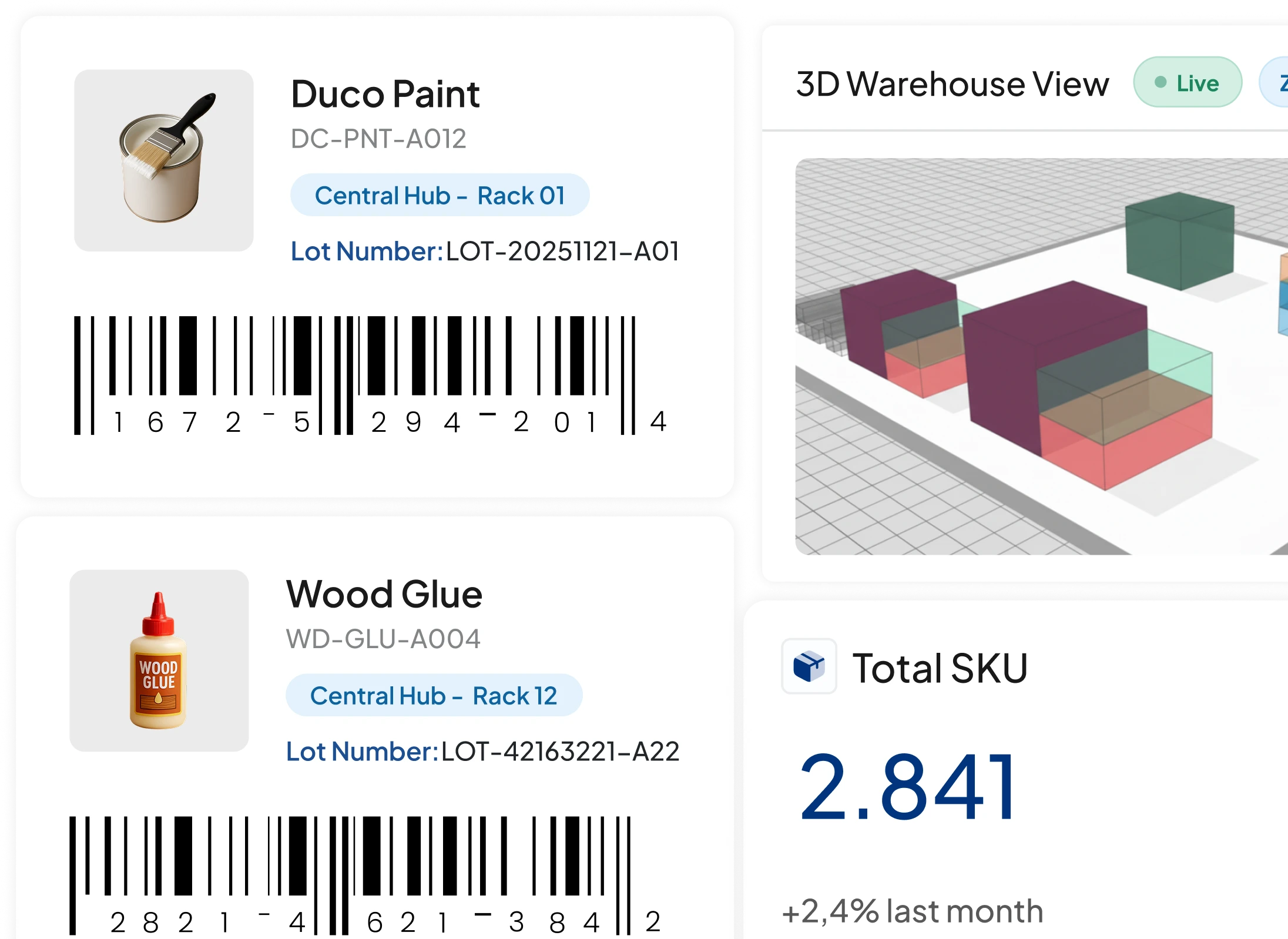 Tampilan software warehouse HashMicro